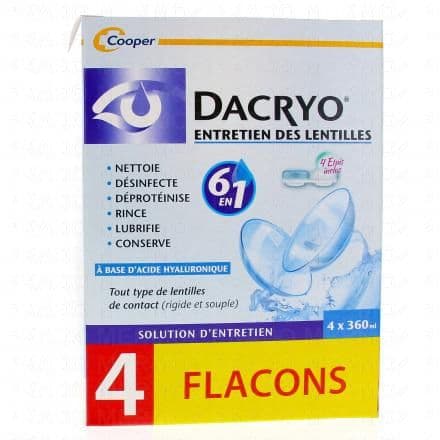 COOPER Dacryo Solution d'entretien des lentilles flacons 4 x 360ml